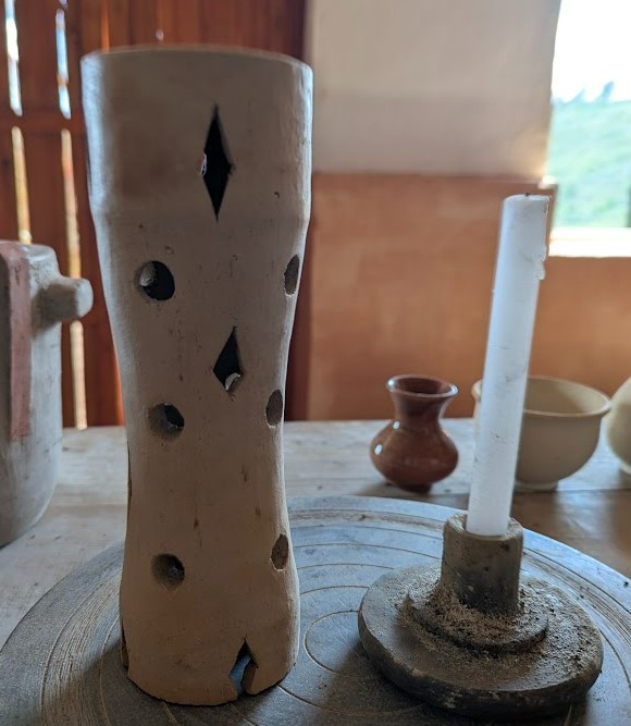 Bougeoir à pois